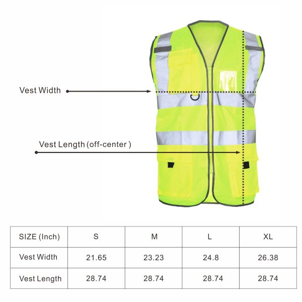 Hi-Vis Reflective Safety Vest w/Pockets – Geo Promos
