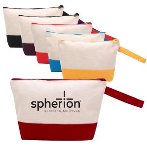 Cotton Canvas Two-Tone Cosmetic Bag