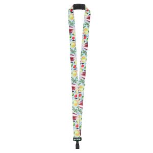3/4" Full Color Dye- Sublimated Polyester Lanyard With Nylon J Hook and Curved Breakaway